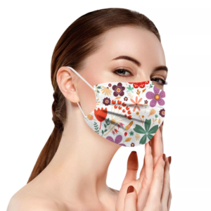 Schutzmasken farbige Blumen