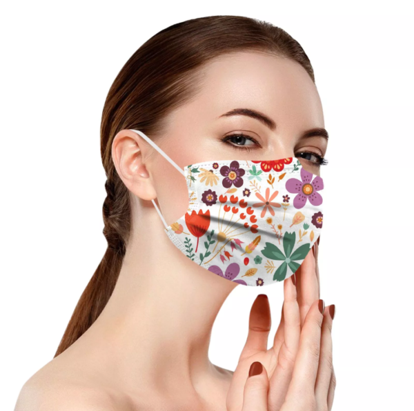 Schutzmasken farbige Blumen